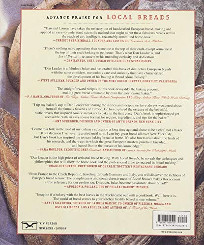 Book cover featuring loaves of rustic bread and advance praise text.