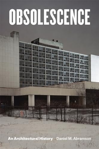 Book cover: “Obsolescence” features a large, aging concrete building.