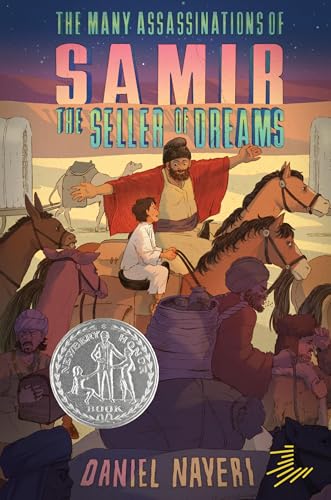Book cover depicting a man with camels and horses in a desert scene.