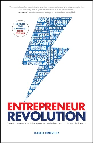 Book cover: "Entrepreneur Revolution" with a lightning bolt design.