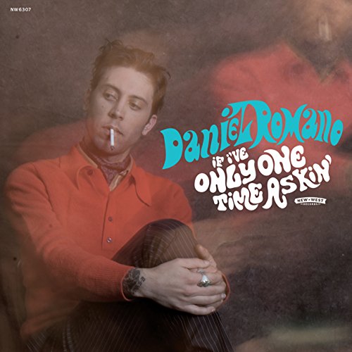 "Album cover with a man in red shirt holding a guitar, smoking a cigarette."