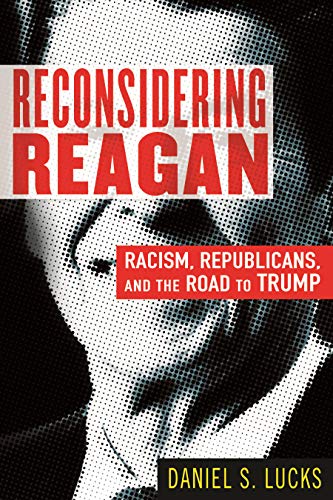 Book cover: "Reconsidering Reagan" with halftone portrait and red text.