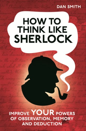 Book cover: "How to Think Like Sherlock" with silhouette of detective.