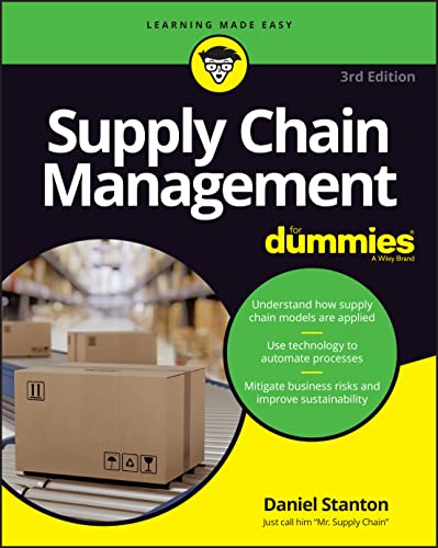 Book cover for Supply Chain Management For Dummies featuring a warehouse conveyor belt image.