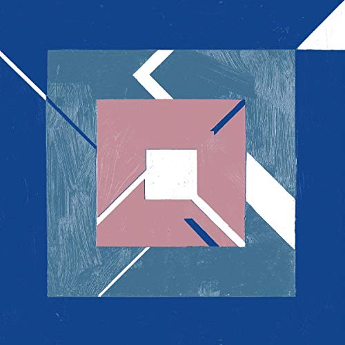 CD cover with abstract geometric shapes in blue, pink, and white.
