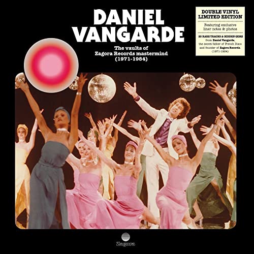 Daniel Vangarde album cover: dancers reaching towards glowing orbs and disco balls.