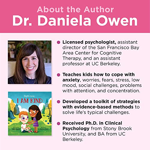 Book cover with children and author photo, pink background.