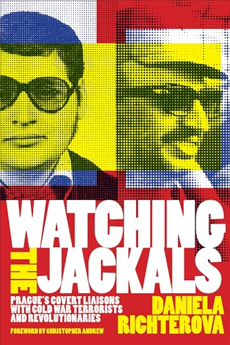 Book cover: halftone portraits, bold title "Watching the Jackals" and author name.
