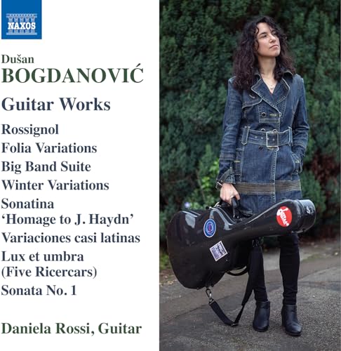 CD cover featuring guitarist Daniela Rossi with her guitar case.