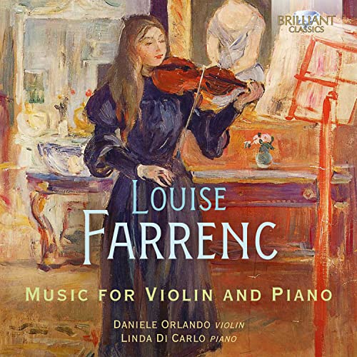 CD cover: painting of a woman playing violin, text "Louise Farrenc".