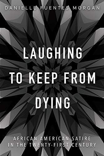Book cover: "Laughing to Keep from Dying" with abstract dark geometric design.