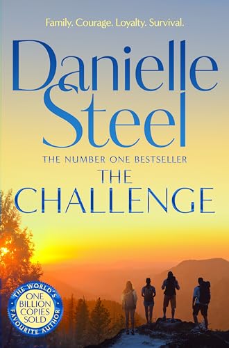 Book cover for “The Challenge” by Danielle Steel, with hikers silhouetted.