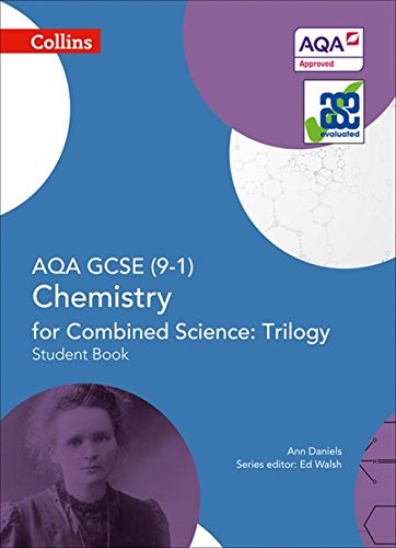 Blue textbook cover with portrait of Marie Curie and chemistry text.