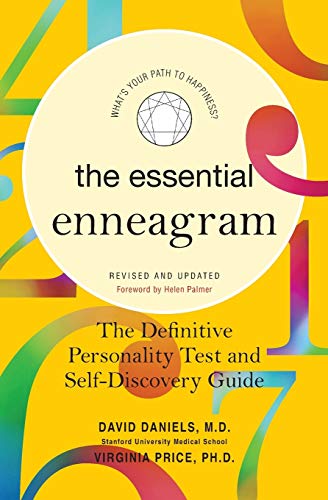 Book cover with colorful abstract shapes and Enneagram symbol.