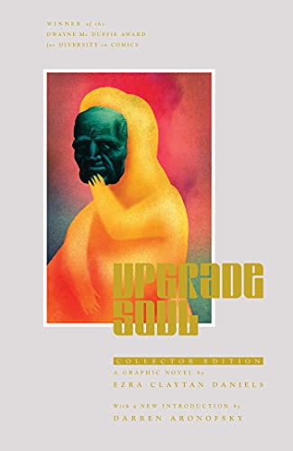Book cover showing a yellow figure with a blue mask against a red background.