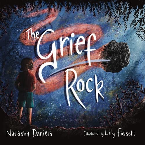Book cover depicting a child looking at a large, textured rock.