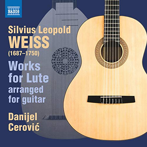 CD cover featuring a classical guitar over a faint lute silhouette and text.