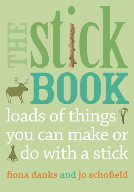 Book cover with green text, a stick, a deer, and a bird.