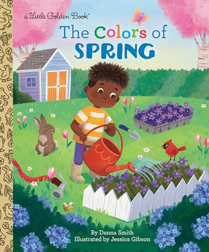 Book cover: child gardening with flowers, bunny, and watering can.