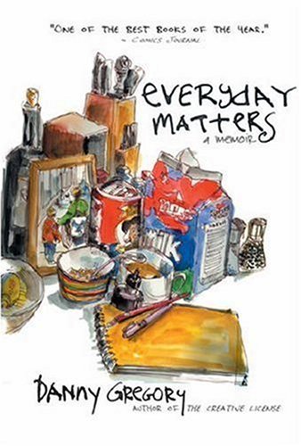 Book cover, “Everyday Matters” memoir, with watercolor-style still life illustration.