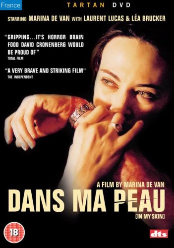 DVD cover for “Dans Ma Peau” featuring a woman examining a self-inflicted wound.