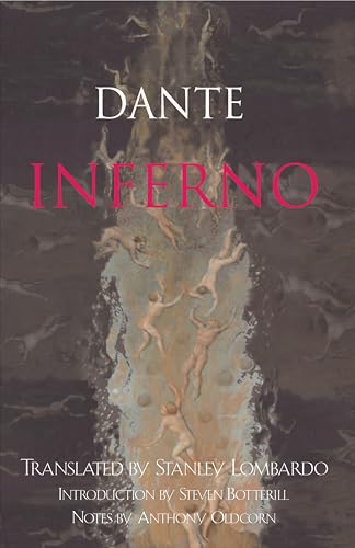 Book cover for Dante’s *Inferno* with figures in a swirling, dark scene.