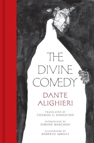 Book cover for "The Divine Comedy" with a sketched figure emerging.