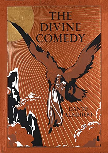 Book cover of The Divine Comedy featuring an eagle soaring against a sunburst background.