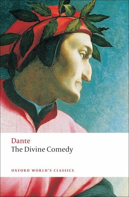 Book cover featuring a portrait of Dante Alighieri wearing a laurel wreath.
