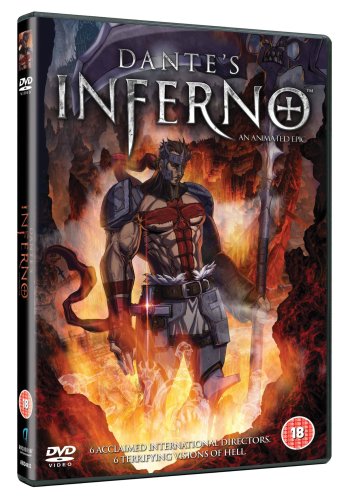 DVD cover art featuring a muscular warrior standing in a fiery hellish landscape.