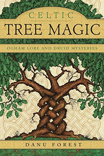 Book cover: "Celtic Tree Magic" with an oak tree and Celtic knot design.