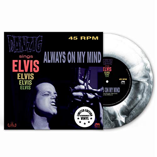 "Vinyl record cover featuring Glenn Danzig singing into a microphone, with Elvis theme."