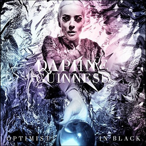 Daphne Guinness album cover, stylized portrait with abstract, fractured background.