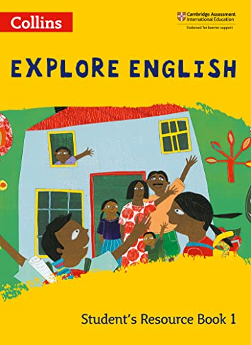 “Explore English” student resource book cover with illustrated children and a house.