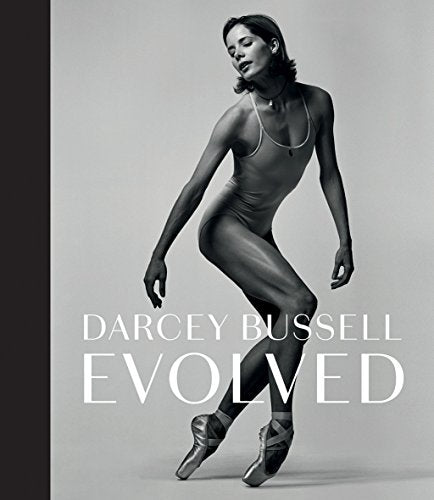 Black and white photo of Darcey Bussell in ballet pose, book cover.