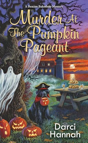 Book cover featuring a dog in a pirate hat, jack-o'-lanterns, ghosts, and a lighthouse.