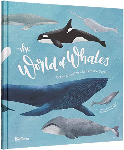 Book cover featuring illustrated whales in a blue ocean scene.