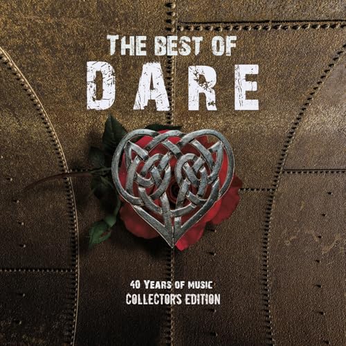 CD cover for “The Best Of Dare” with a red rose and heart.