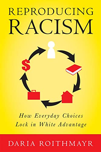 Yellow book cover with circular diagram of figures and symbols, titled "Reproducing Racism.