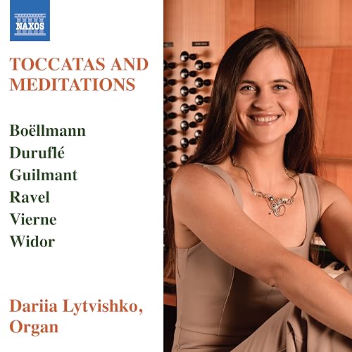 CD cover featuring Dariia Lytvishko, an organist, with composers listed.