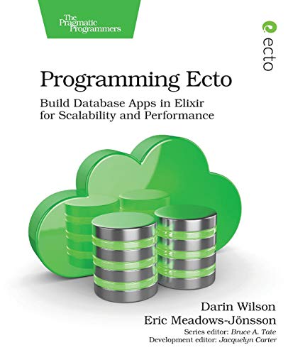 Book cover: "Programming Ecto" with green cylinders resembling databases.