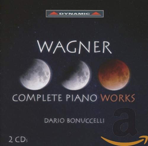CD cover for Wagner's complete piano works by Dario Bonuccelli, with moon phases.