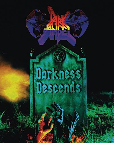 Dark Angel album cover: tombstone, flames, and winged skull imagery.