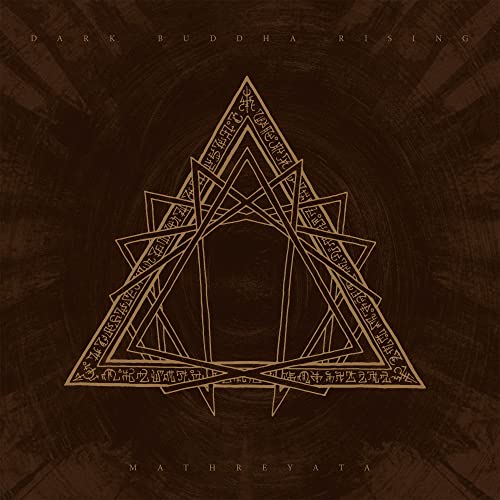 Dark Buddha Rising album cover: geometric triangle with ancient script.