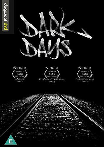 Dark Days DVD cover featuring railway tracks with "Dark Days" title and award badges.