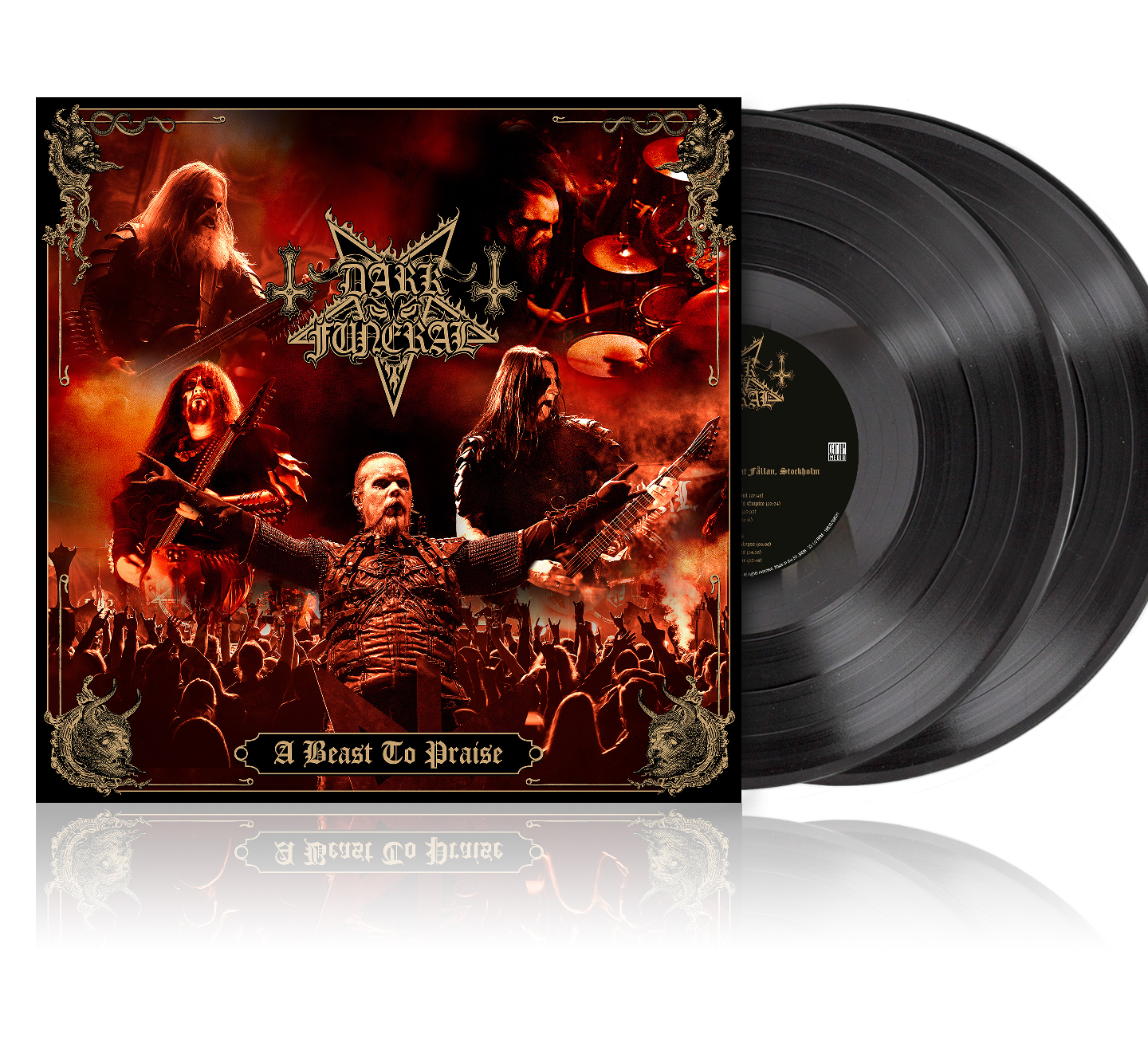 Dark Funeral "A Beast To Praise" double vinyl record with dark cover art.