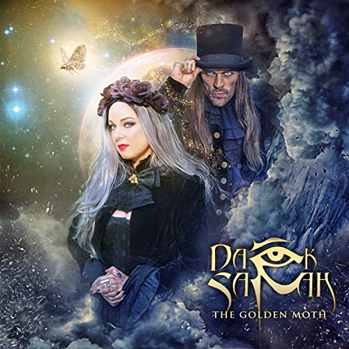 Album cover for Dark Sarah’s “The Golden Moth” featuring two figures in dark attire.