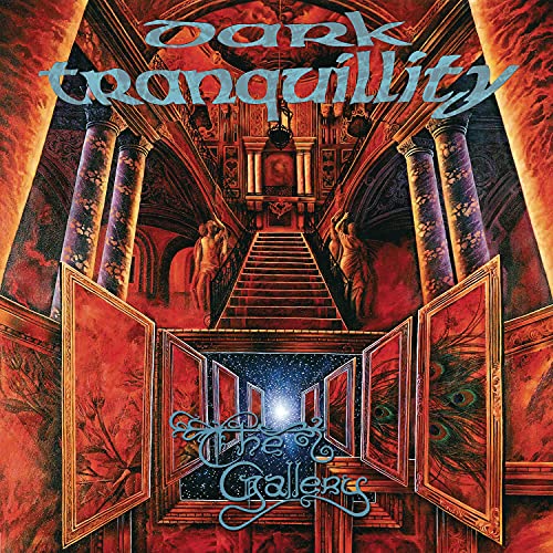 Dark Tranquillity album cover: ornate hall with open doorways and figures.