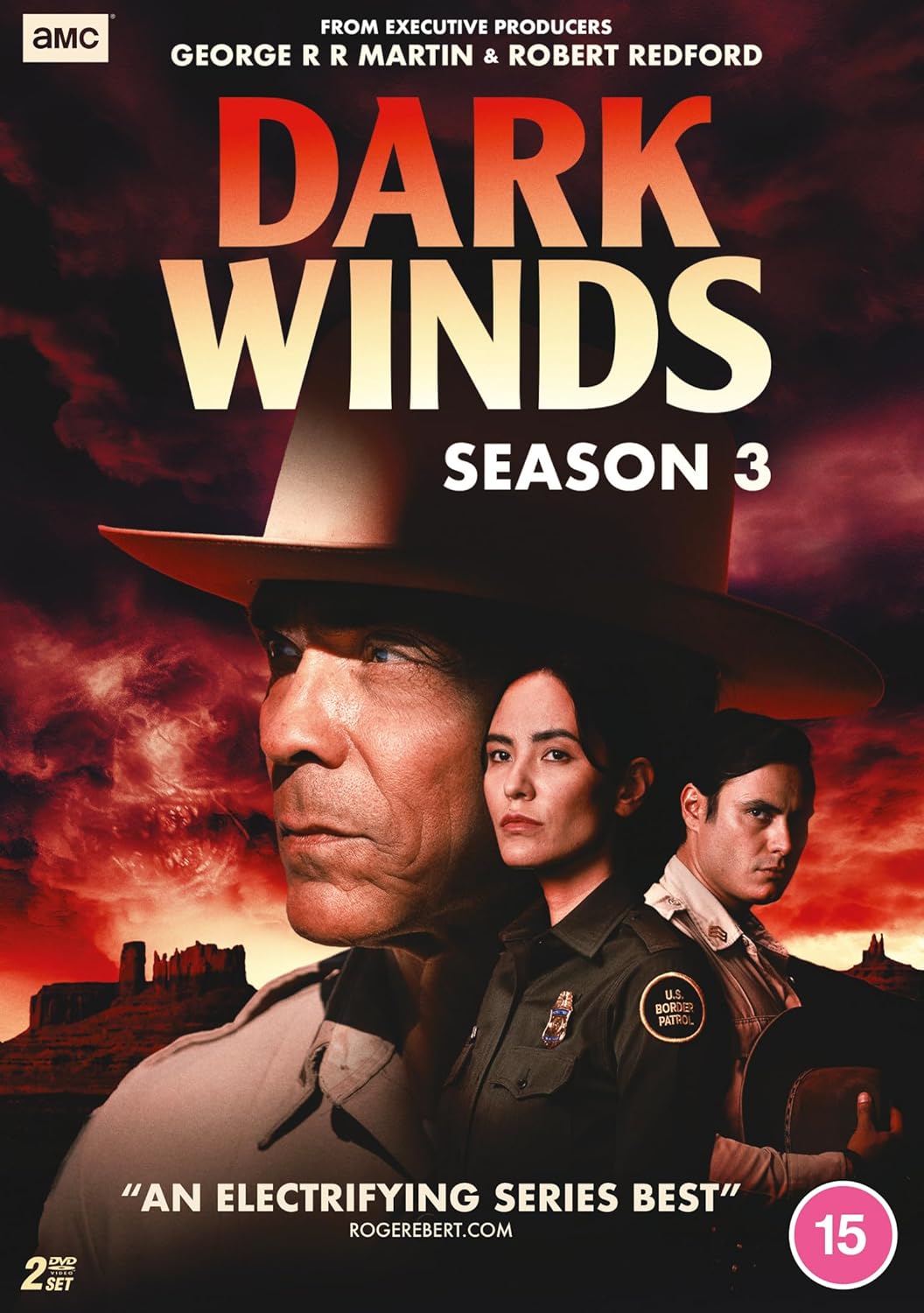 Dark Winds" Season 3 DVD cover featuring two Navajo police officers.