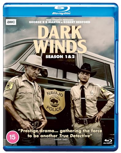 “Dark Winds” Seasons 1 & 2 Blu-ray cover with two Navajo police officers.